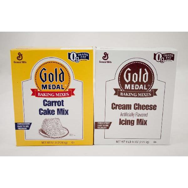 Gold Medal™ Cake Mix Carrot Cake & Icing Mix Cream Cheese 4.96 Pound Each - 6 Per Case.