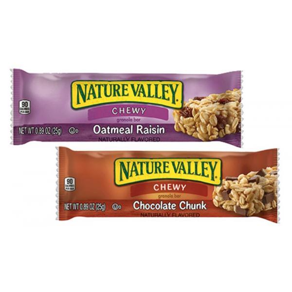 Nature Valley™ Chewy Granola Bars Varietypack Chocolate Chunk And Oatmeal Raisin 0.89 Ounce Size - 120 Per Case.
