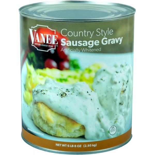 Country Style Sausage Gravy Artificially Whitened 104 Ounce Size - 6 Per Case.