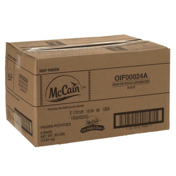 Mccain® Skin On Regular Cut Wedges 5 Pound Each - 6 Per Case.