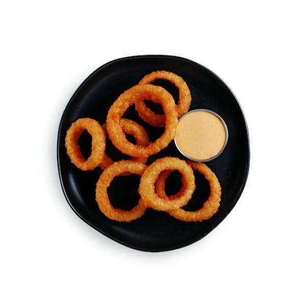 Beer Battered Thin Cut Onion Rings 2.5 Pound Each - 6 Per Case.