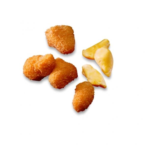Breaded Natural Cheddar Nuggets 3 Pound Each - 6 Per Case.