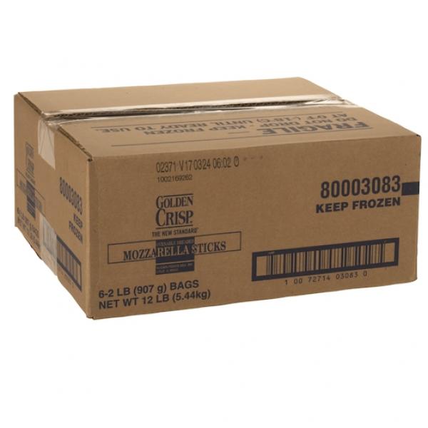 Ovenable Breaded Mozzarella Sticks 2 Pound Each - 6 Per Case.