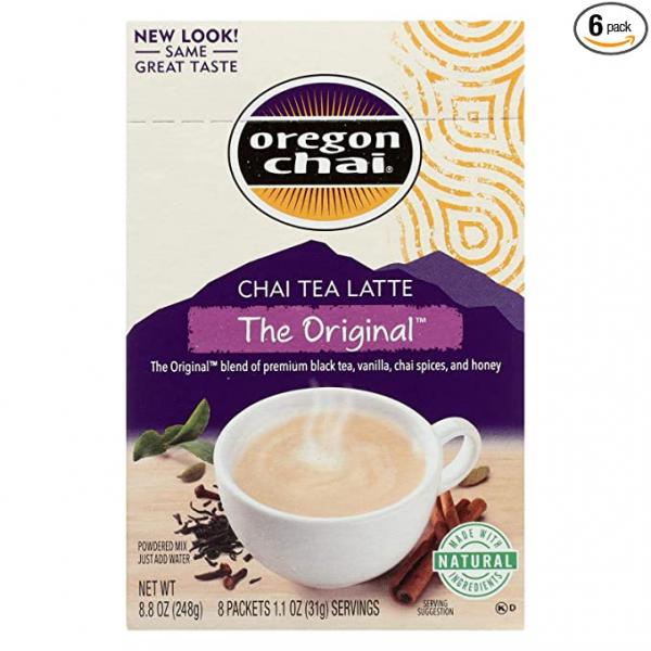 Oregon Chai Tea Latte Mix 8 Count Packs - 6 Per Case.