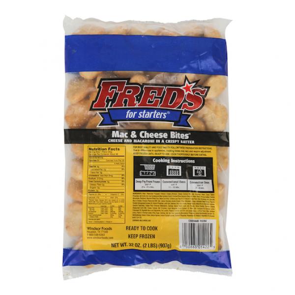Fred's Battered Mac & Cheese Bite Bags 2 Pound Each - 6 Per Case.