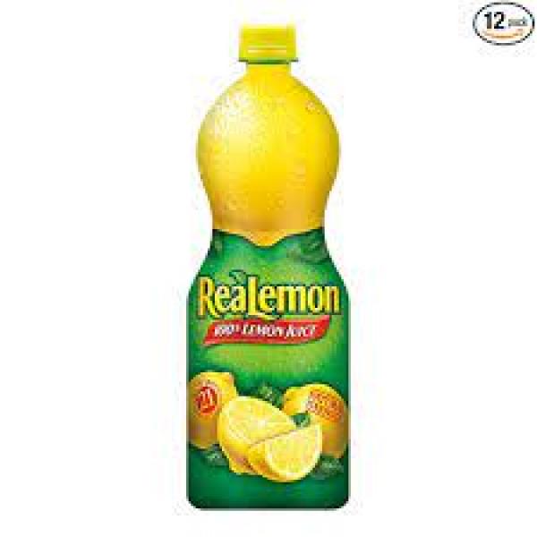 Realemon Lemon Juice Bottle 32 Fluid Ounce - 12 Per Case.