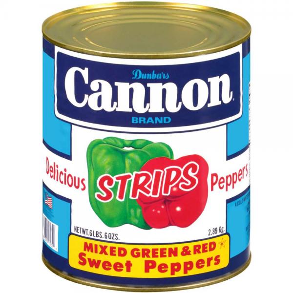 Mixed Pepper Strips Cannon 10 Each - 6 Per Case.