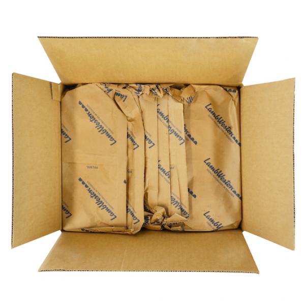 6" Thin Regular Cut Frozen French Fried Potatoes 5 Pound Each - 6 Per Case.