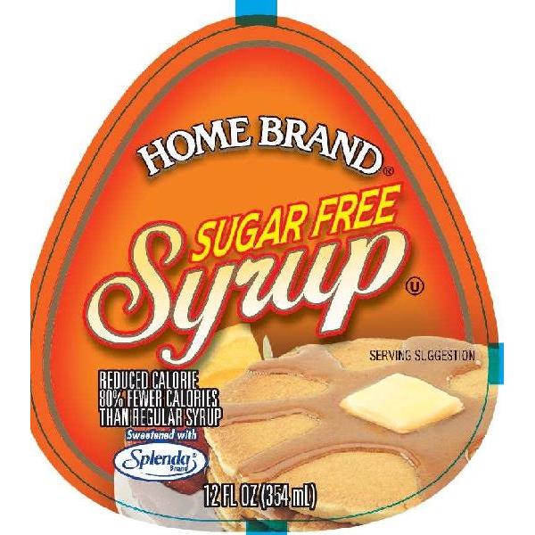 Home Brand Sugar Free Table Syrup 12 Ounce Size - 12 Per Case.