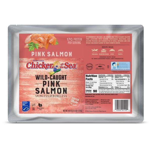 Chicken Of The Sea Skinlessboneless Pink Salmon Pouch 40 Ounce Size - 6 Per Case.
