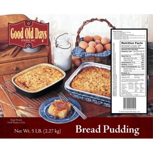Old Fashioned Bread Pudding 5 Pound Each - 4 Per Case.