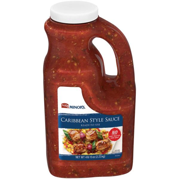 Minor's Caribbean Style Sauce Ready-To-Use 0.5 Gallon - 4 Per Case.