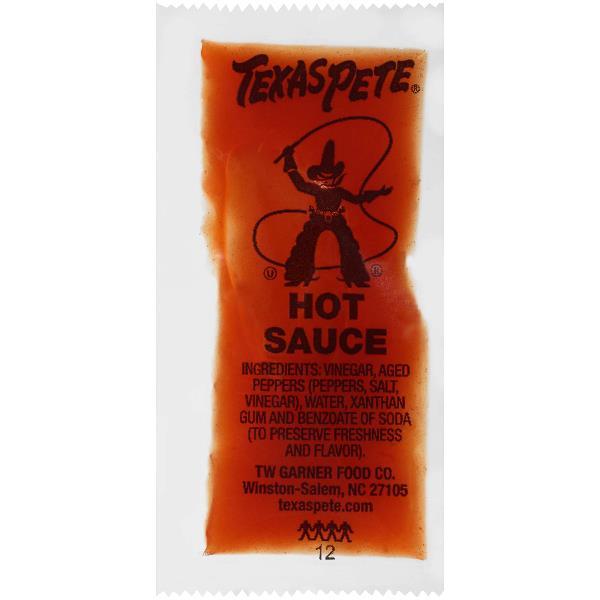 Texas Pete Hot Sauce Packet 7 Grams Each - 200 Per Case.