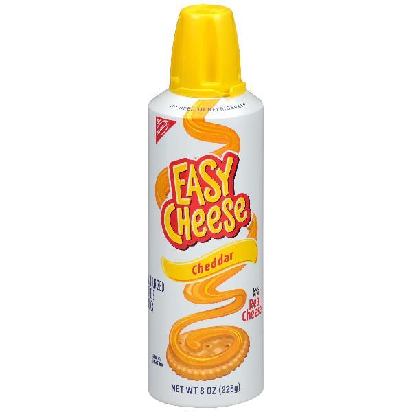 Easy Cheese Pasteurized Cheese Snack Cheddarz 8 Ounce Size - 12 Per Case.