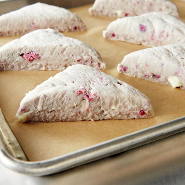 Pillsbury™ Place & Bake™ Frozen Scone Dough White Chunk Raspberry 45 Ounce Size - 8 Per Case.