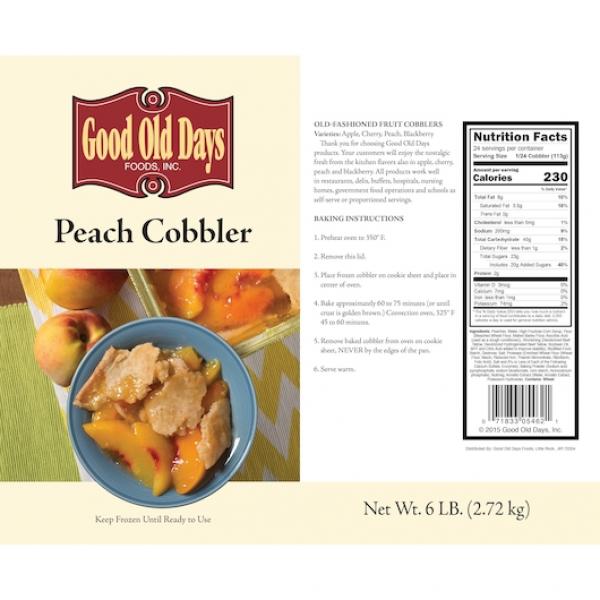 Peach Cobbler 6 Pound Each - 4 Per Case.