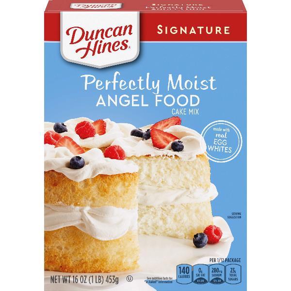 Duncan Hines Signature Perfectly Moist Angelfood Cake Mix 16 Ounce Size - 12 Per Case.
