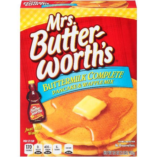 Mrs Butterworth's Complete Buttermilk Pancake And Waffle Mix 32 Ounce Size - 12 Per Case.