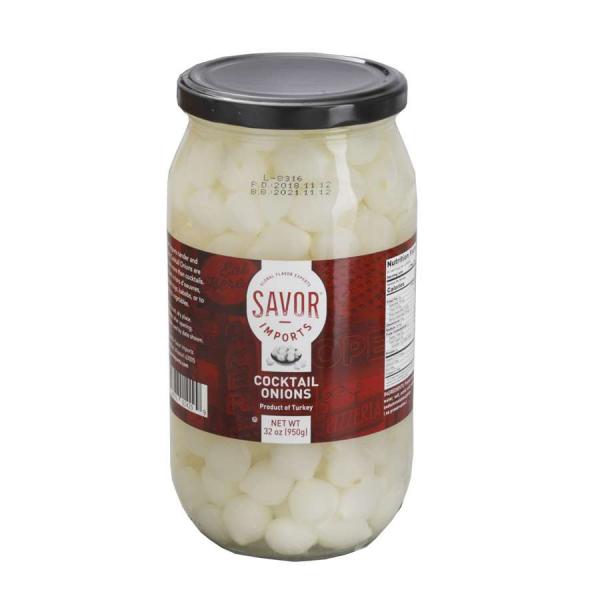 Savor Imports Cocktail Onions 32 Ounce Size - 6 Per Case.
