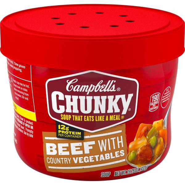 Campbell's Soup Chunky Beef With Vegetable 15.25 Ounce Size - 8 Per Case.