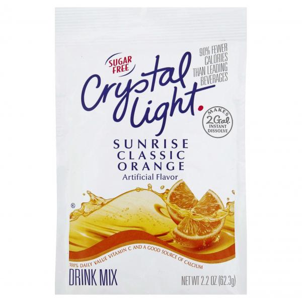 CRYSTAL LIGHT Single Serve Sugar-Free Sunrise Orange Powdered Mix 1.8 Ounce Packet 12