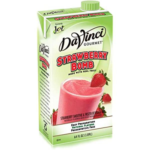 Davinci Gourmet Beverage Strawberry Bomb Smoothie Mix 64 Fluid Ounce - 6 Per Case.