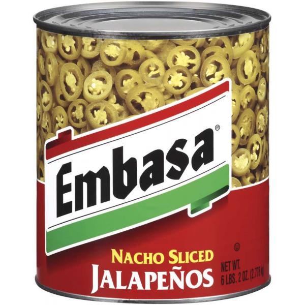 Embasa Nacho Sliced Jalapenos 98 Ounce Size - 6 Per Case.