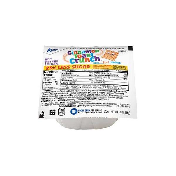 Cinnamon Toast Crunch™ Cereal Less Sugar Single Serve Bowlpak 1 Ounce Size - 96 Per Case.