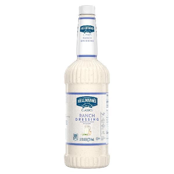 Hellmann's Classics Salad Dressing Salad Barbottles Ranch 32 Ounce Size - 6 Per Case.
