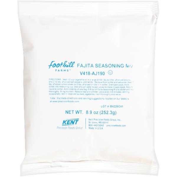 Foothill Farms Fajita Seasoning Mix 8.9 Ounce Size - 6 Per Case.