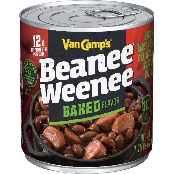 Van Camp's Baked Beanee Weenee Baked Beans &hot Dogs 7.75 Ounce Size - 24 Per Case.