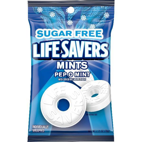 Lifesavers Hard Sugar Free Pep Mint Per 2.75 Ounce Size - 12 Per Case.