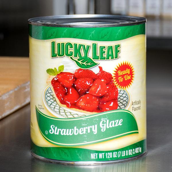 Lucky Leaf Strawberry Glaze With Sugar Cans 120 Ounce Size - 6 Per Case.