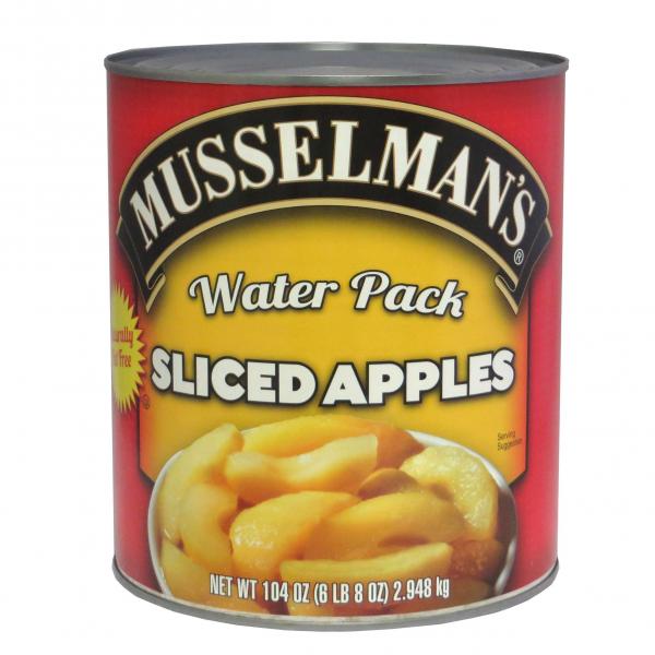 Musselman's Sliced Apples Water 104 Ounce Size - 6 Per Case.