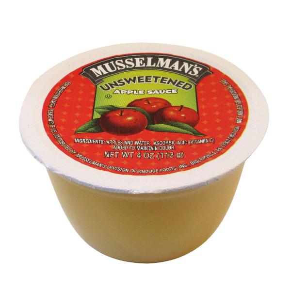 Musselman's Unsweetened Apple Sauce Cups 24 Ounce Size - 12 Per Case.