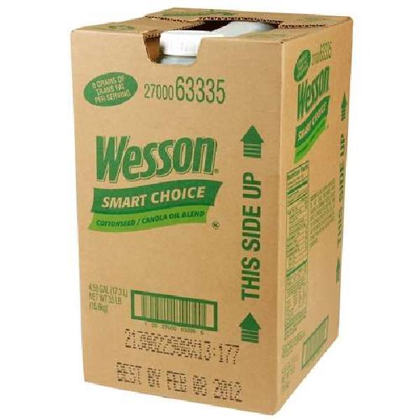 Wesson Smart Choice Cottonseed Canola Oilno Trans Fat 35 Pound Each - 1 Per Case.