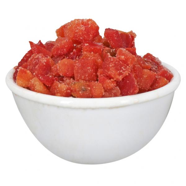 Savor Imports Pepper Diced Red 8" Individual Quick Frozen 50 Pound Each - 1 Per Case.