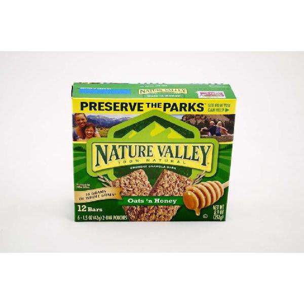 Nature Valley™ Crunchy Granola Bars Oats 'n Honey (Double Bar) 8.94 Ounce Size - 12 Per Case.