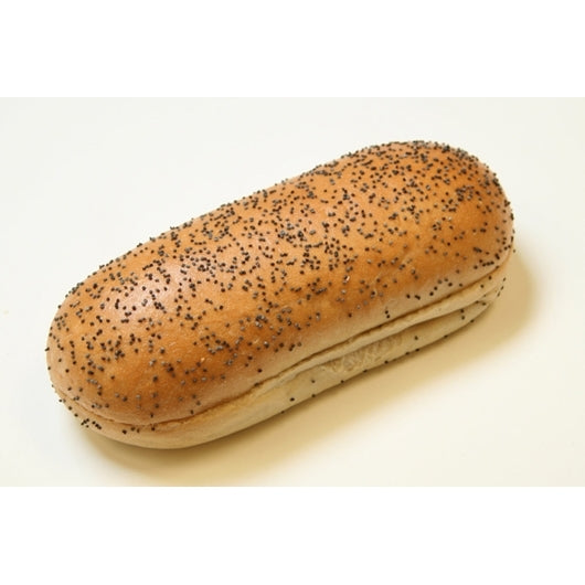 Bread Hot Dog Bun Poppy Hinged Sliced 6 Count Packs - 9 Per Case.