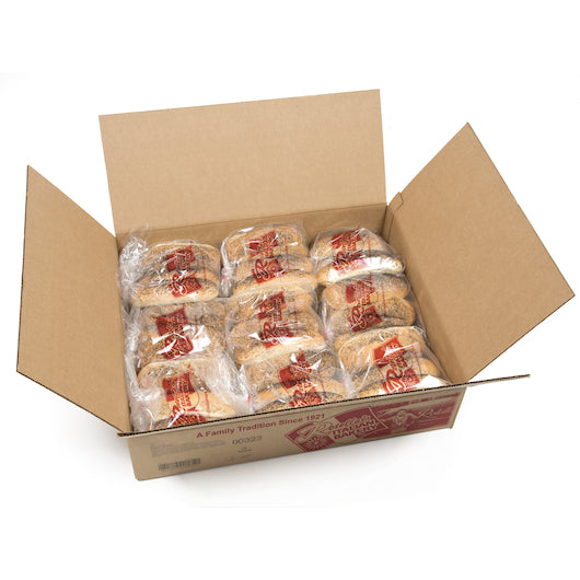 Bread Hot Dog Bun Poppy Hinged Sliced 6 Count Packs - 9 Per Case.