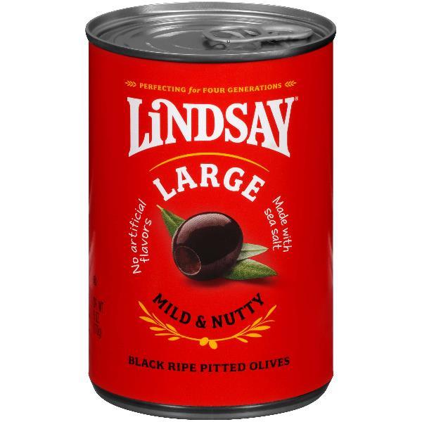 Lindsay Large Pitted Black Olives 6 Ounce Size - 24 Per Case.