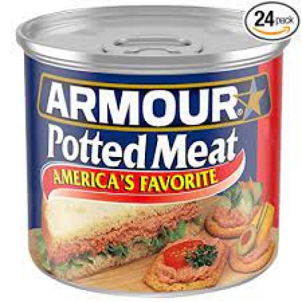 Amour Star Potted Meat Canned Meat 5.5 Ounce Size - 24 Per Case.