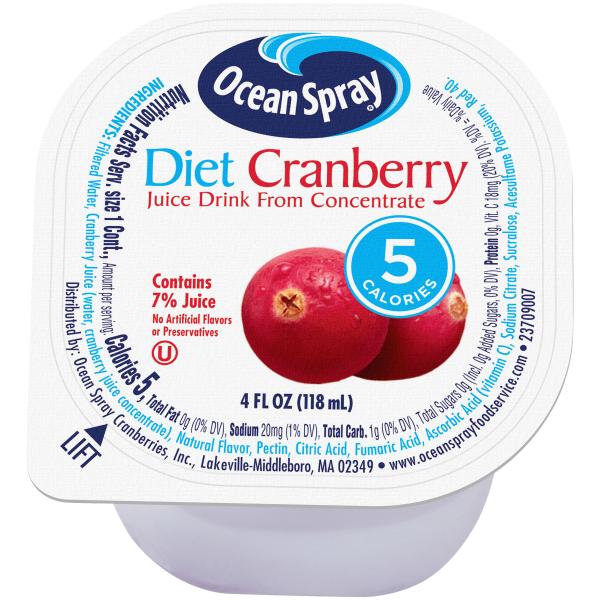 Diet Cranberry No Thaw 4 Fluid Ounce - 48 Per Case.