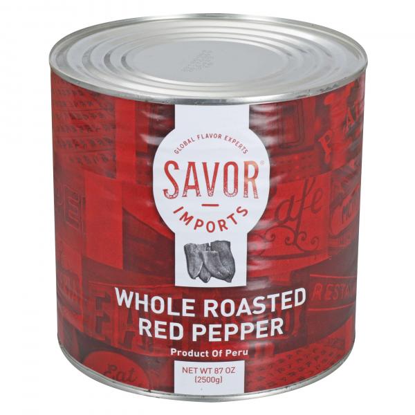 Savor Imports Pepper Red Whole Roasted Whole Kg 3 Kg - 6 Per Case.