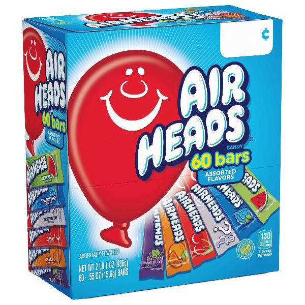 Airheads Assorted Bars 1 Count Packs - 720 Per Case.