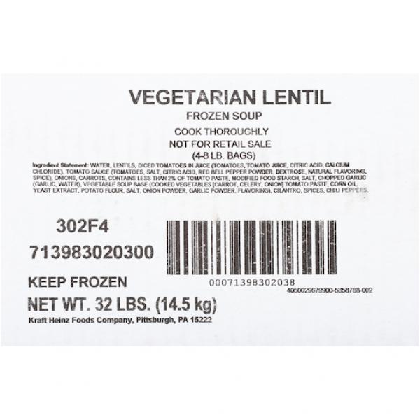 HEINZ TRUESOUPS Vegetarian Lentil Soup 8 lb. Bag 4 Per Case