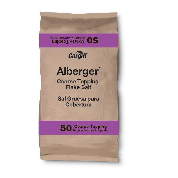 Cargill Alberger Coarse Topping Flake Salt 50 Pound Each - 1 Per Case.