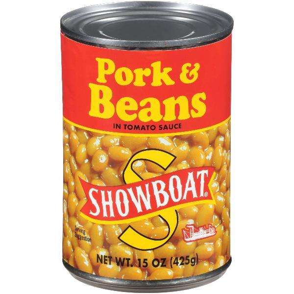 Bean Showboat Pork & Beans 15 Ounce Size - 12 Per Case.