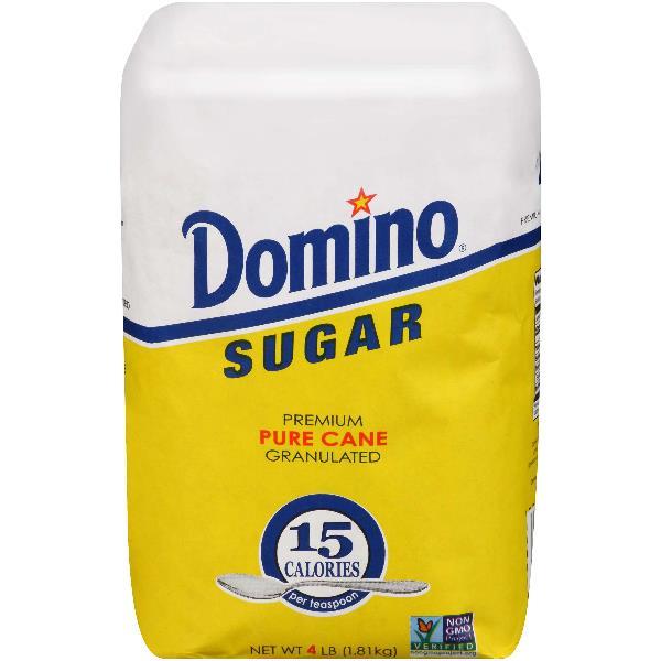 Domino Cane Sugar Granulated 4 Pound Each - 10 Per Case.