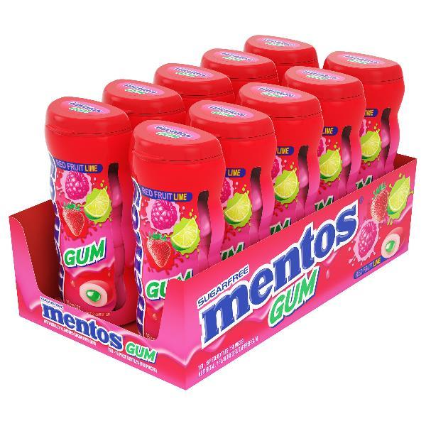 Mentos Sf Gum Pocket Bottle Red Fruit& Lime 15 Piece - 120 Per Case.